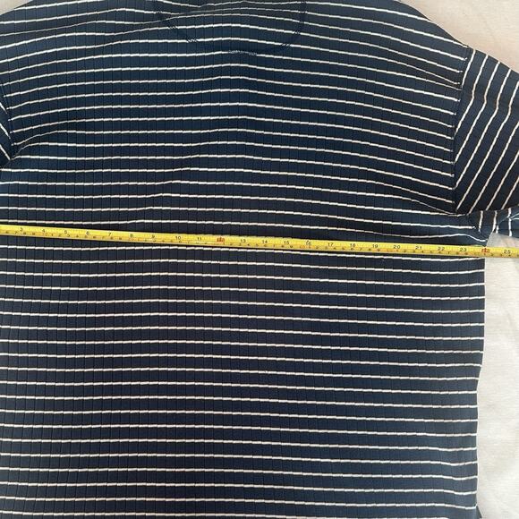 Levi‎ Strauss Pullover Short Sleeve Blue Stripe Shirt XL - Picture 5 of 9